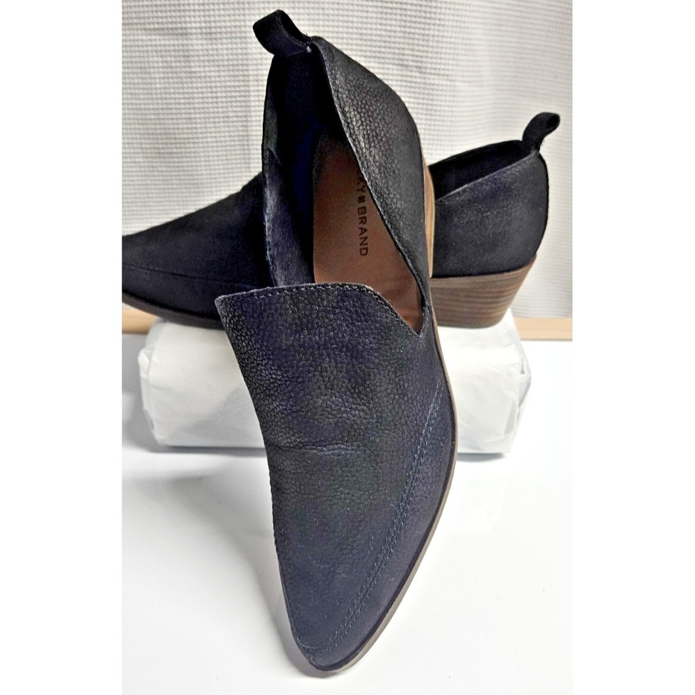 LUCKY BRAND Mahzan flat fashion‎ boot black suede slip on woman Sz 9M